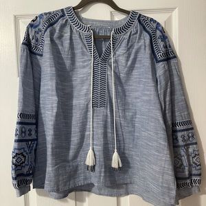 Blue traditional pattern blouse